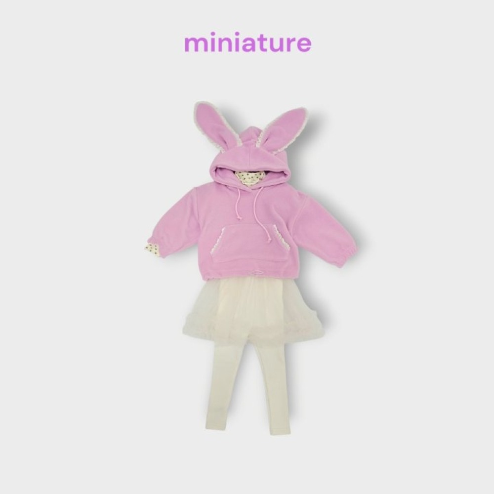 正韓童裝 MINIATURE 大兔耳朵連帽口袋T-細節圖11