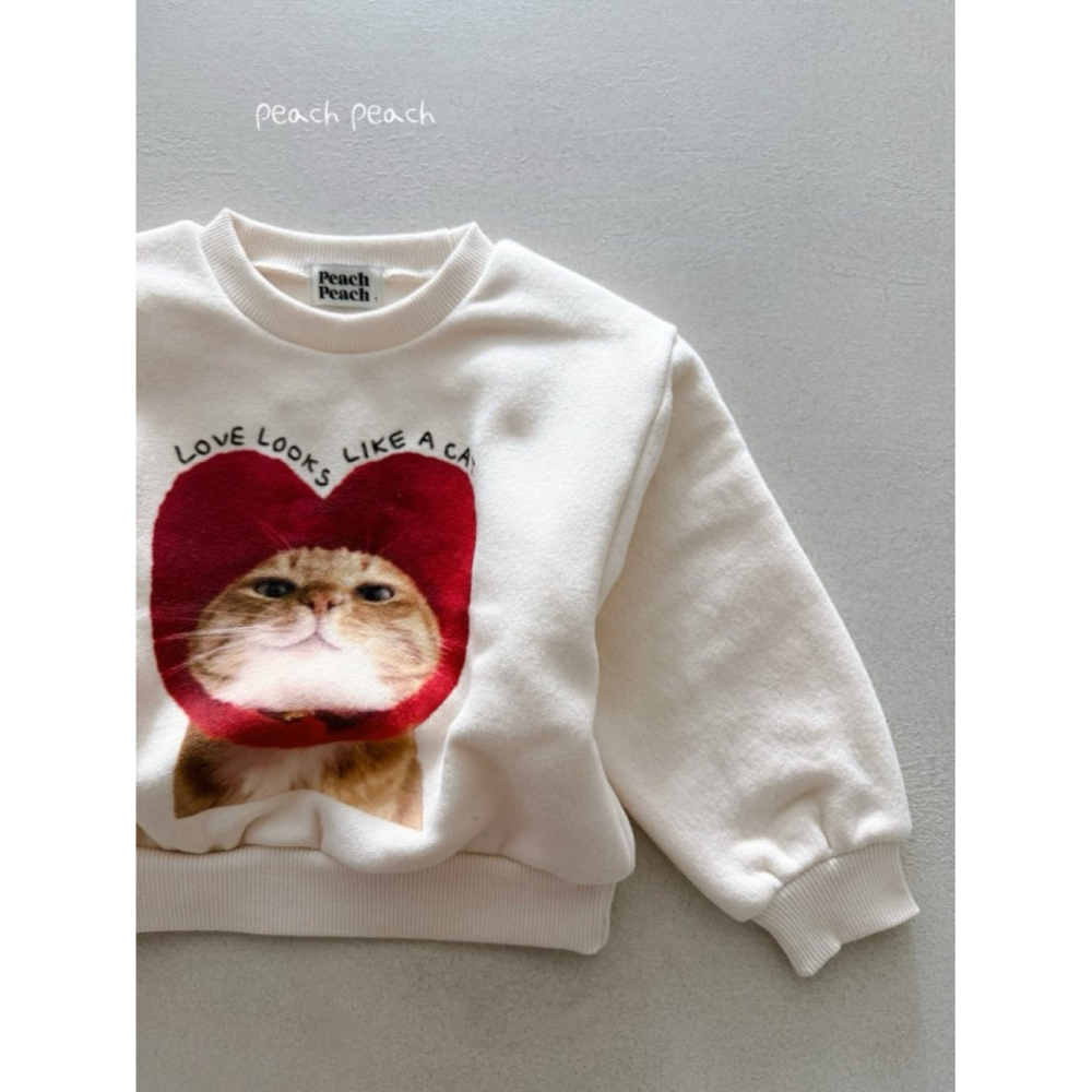 正韓童裝 Peach Peach 戴愛心頭套的貓咪T-細節圖6