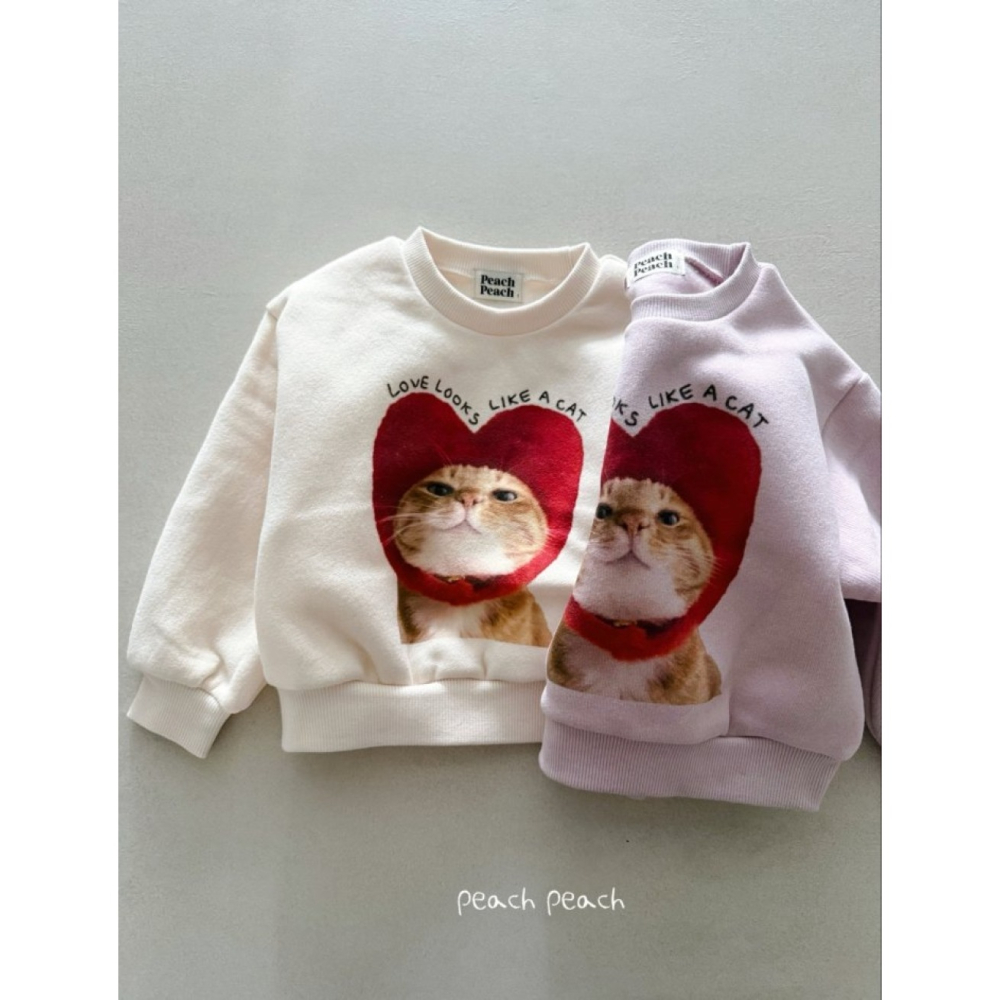 正韓童裝 Peach Peach 戴愛心頭套的貓咪T-細節圖7