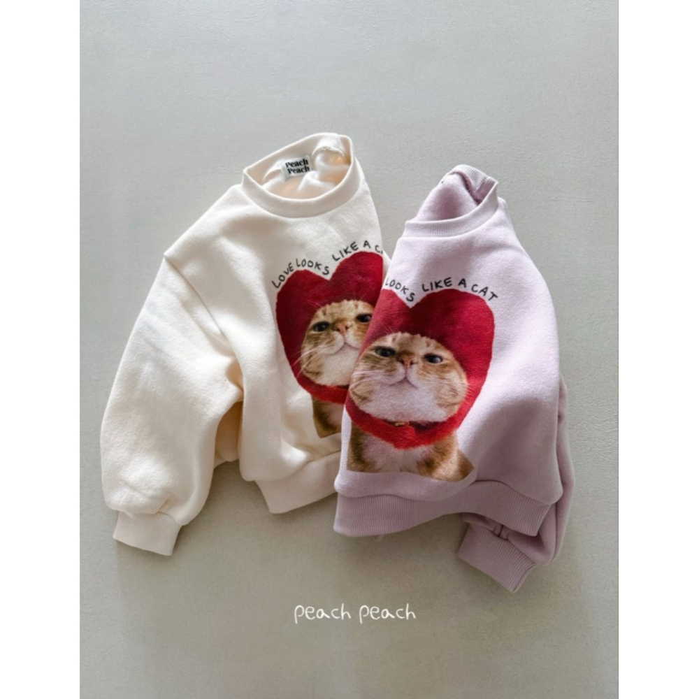 正韓童裝 Peach Peach 戴愛心頭套的貓咪T-細節圖9