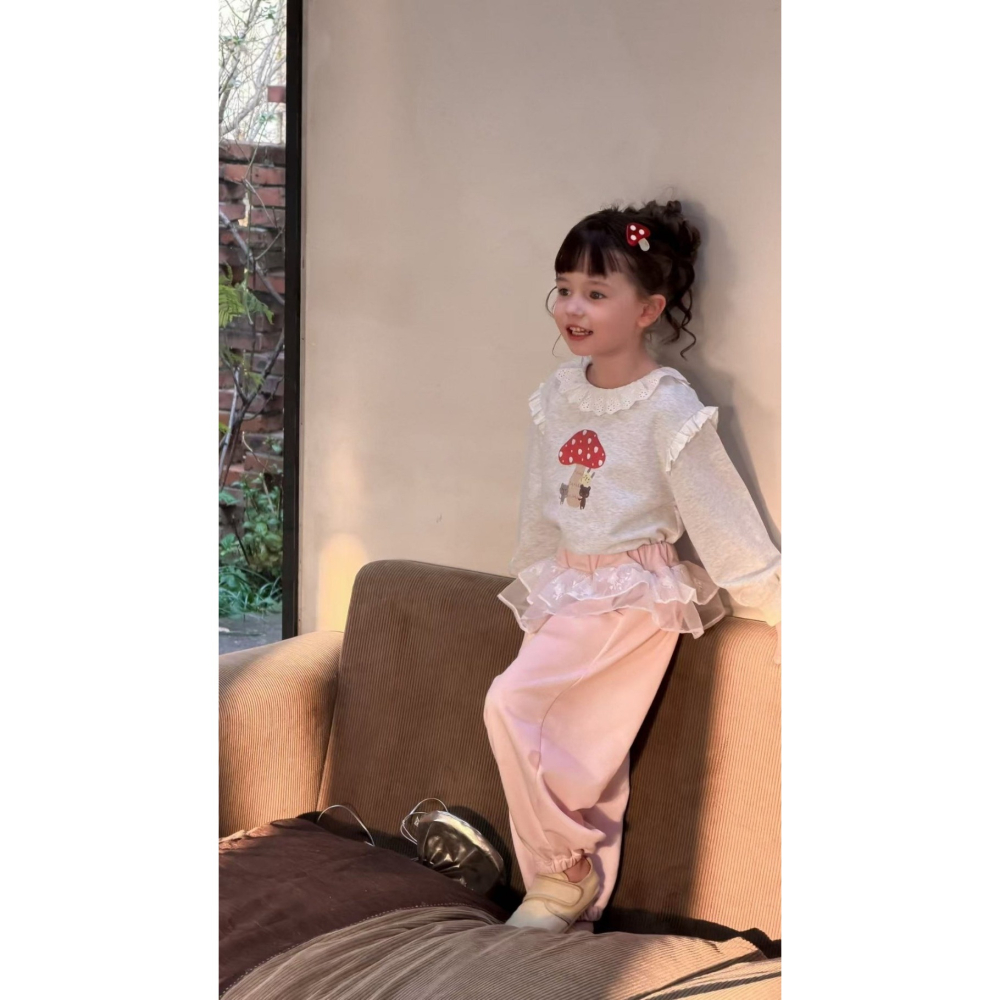 正韓童裝 Aiai 波浪邊縮口長褲-細節圖9