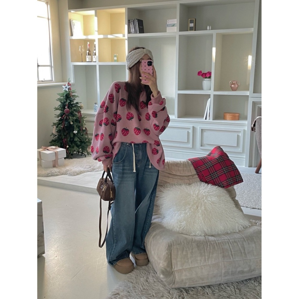 韓國女裝 Mienne 滿滿的可愛莓果上衣-細節圖2