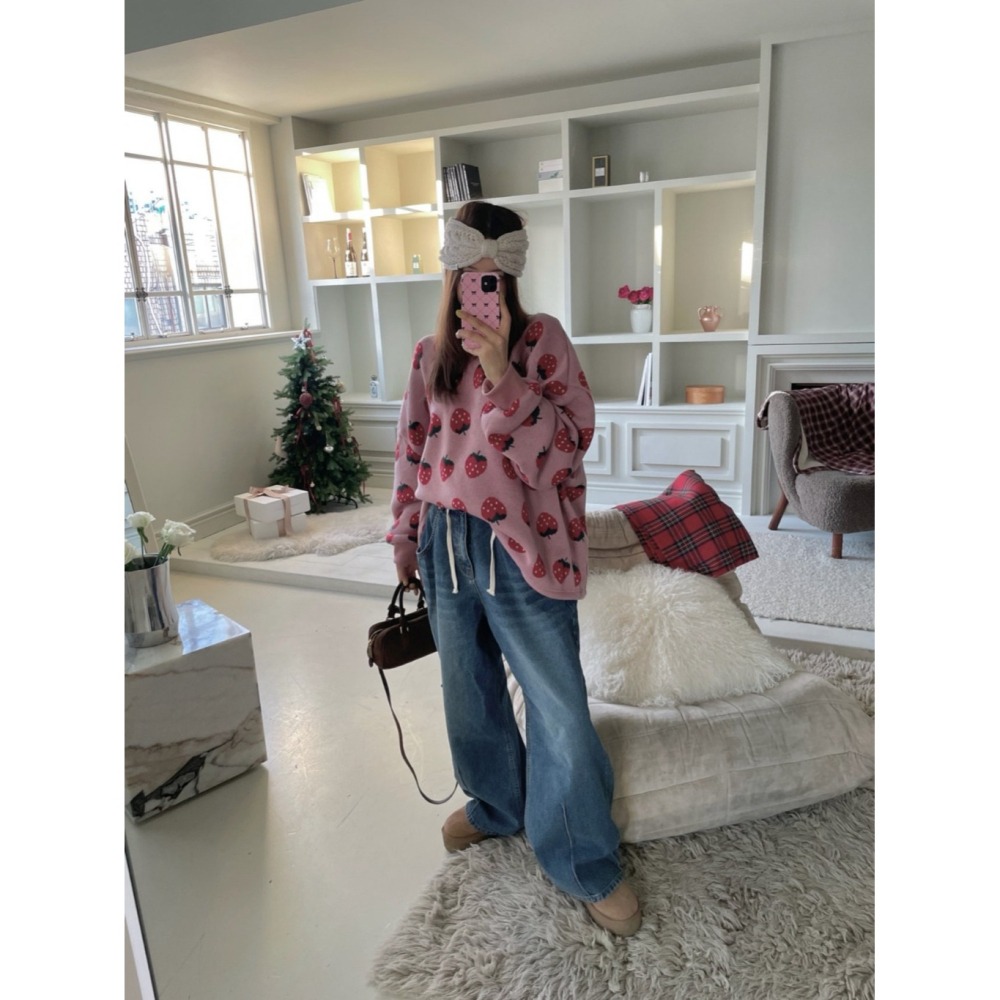 韓國女裝 Mienne 滿滿的可愛莓果上衣-細節圖3