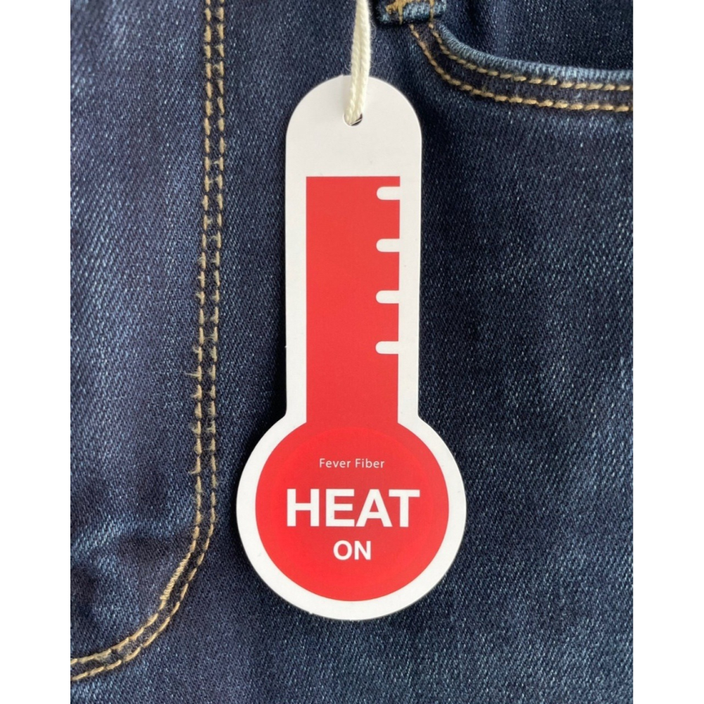 韓國女裝 HOWLUK 發熱厚絨彈性腰扣丹寧長牛仔褲 可塞靴-細節圖6