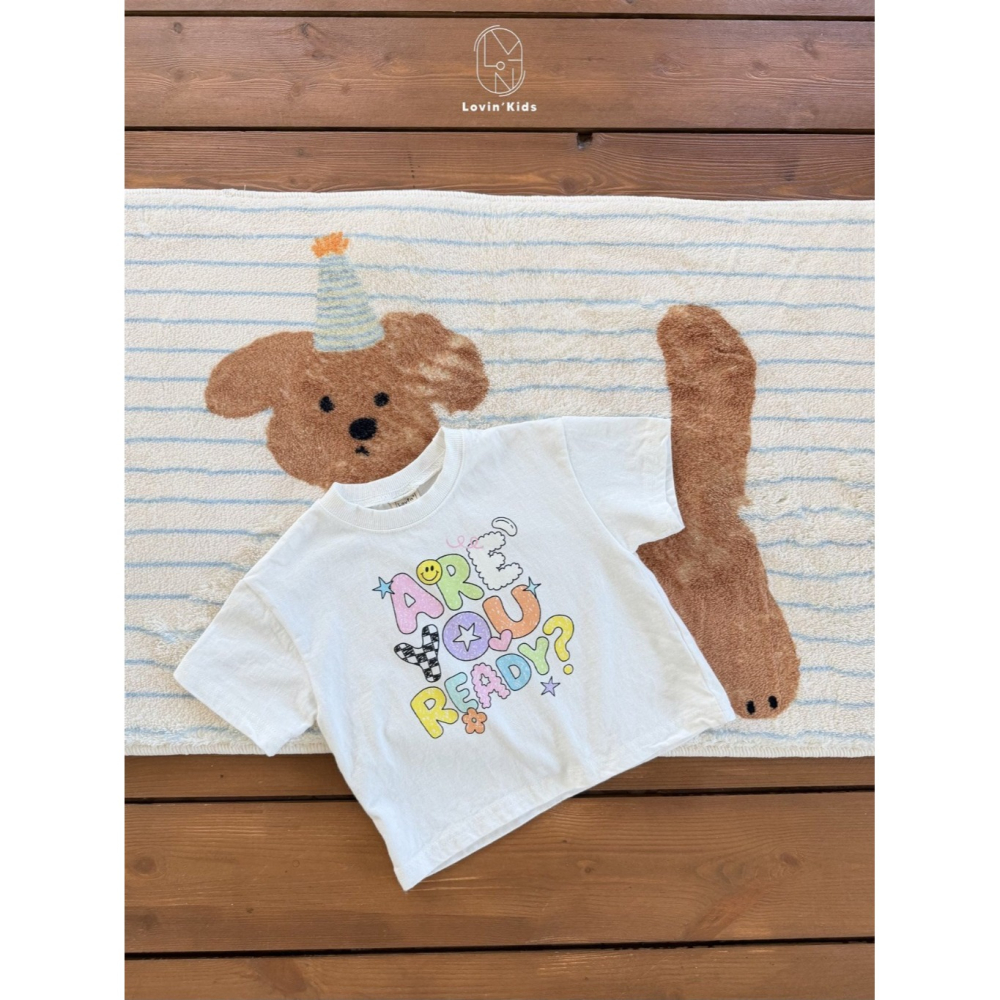 正韓童裝 Lovin 準備好了嗎彩色字母短T-細節圖9