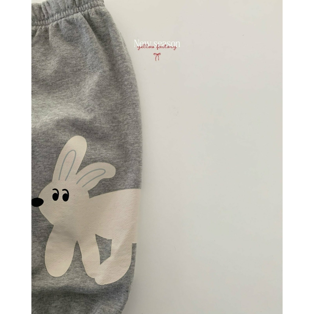 Yellowfactory 可愛白兔縮口休閒褲-細節圖3