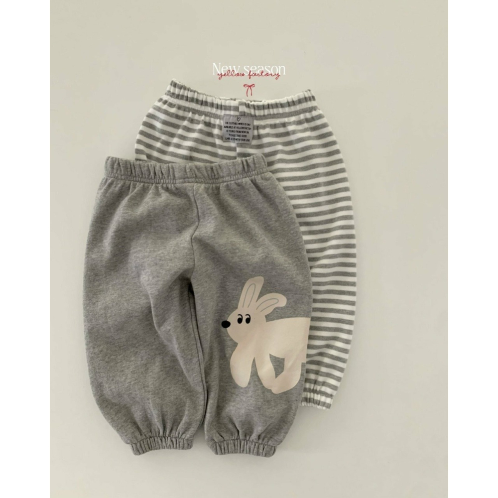 Yellowfactory 可愛白兔縮口休閒褲-細節圖5