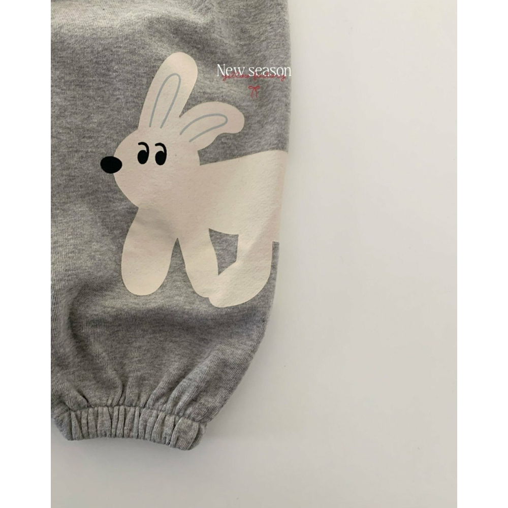 Yellowfactory 可愛白兔縮口休閒褲-細節圖7