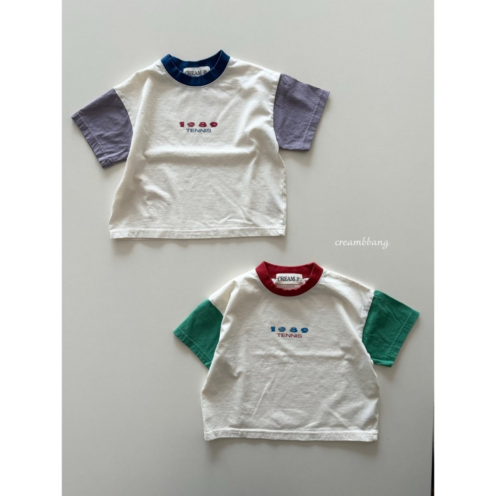 正韓童裝 Creambbang 1989風簡約拼色T-細節圖2