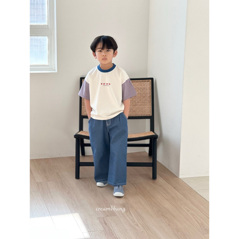 正韓童裝 Creambbang 1989風簡約拼色T-細節圖8