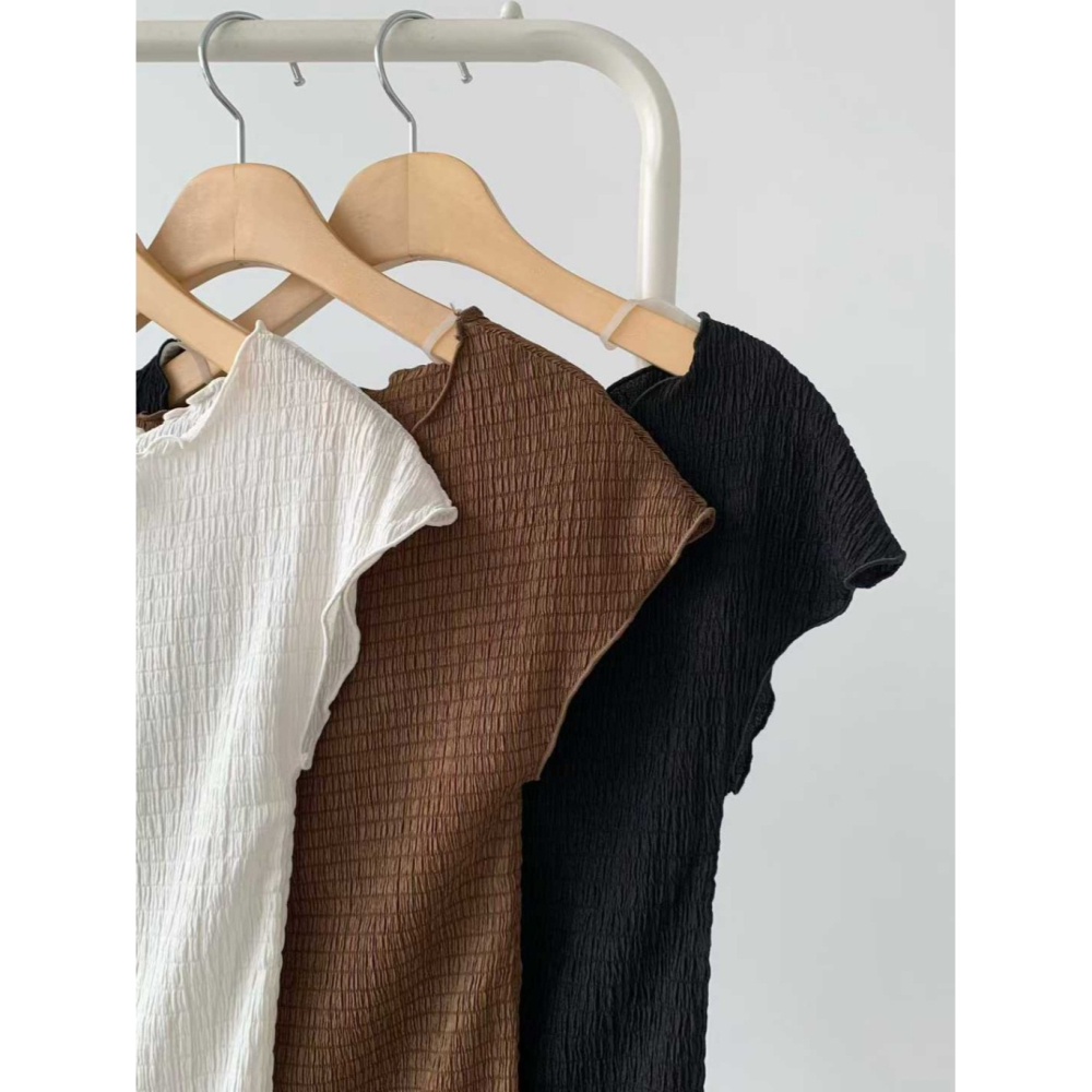 韓國女裝 Brandmarket 輕氧平領露肩上衣-細節圖10