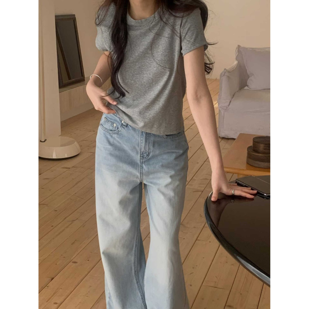 韓國女裝 Dressroom 合版剪裁舒適素色棉T-細節圖7