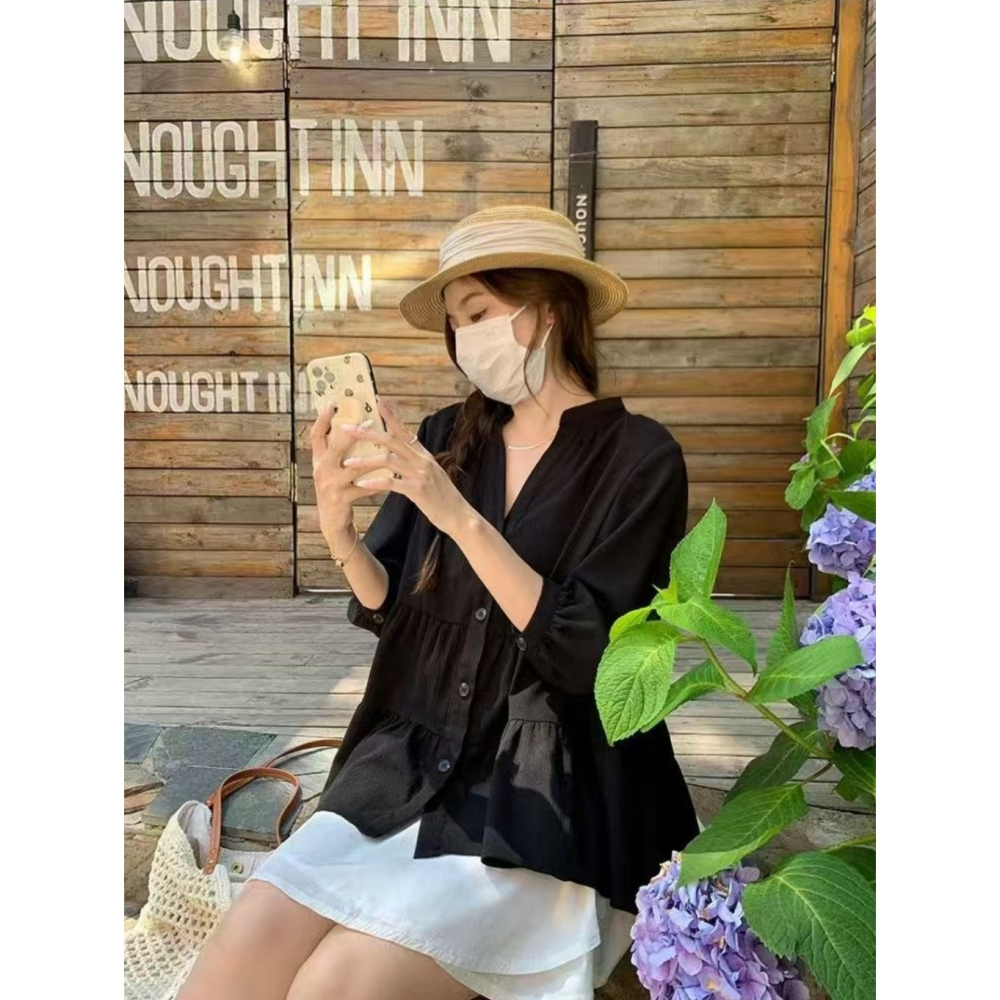 韓國女裝 Girlpowder 甜美顯嫩氣質娃娃上衣-細節圖6