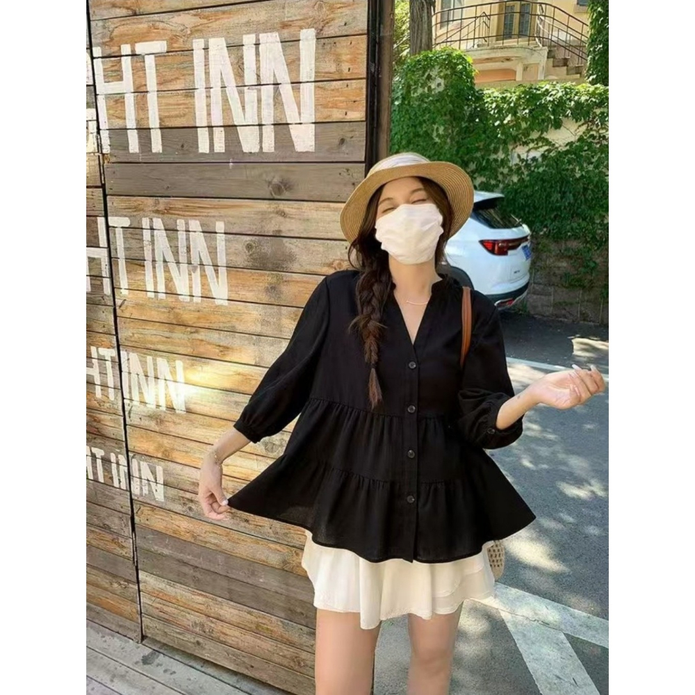 韓國女裝 Girlpowder 甜美顯嫩氣質娃娃上衣-細節圖7