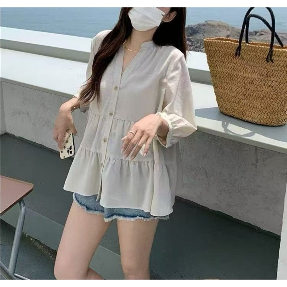 韓國女裝 Girlpowder 甜美顯嫩氣質娃娃上衣-細節圖8