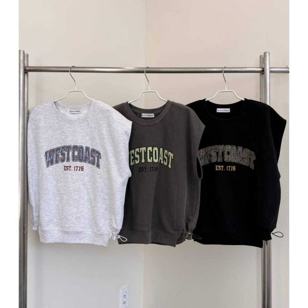 韓國女裝 Blackfriday 黑五美式落肩洗舊感上衣-細節圖9