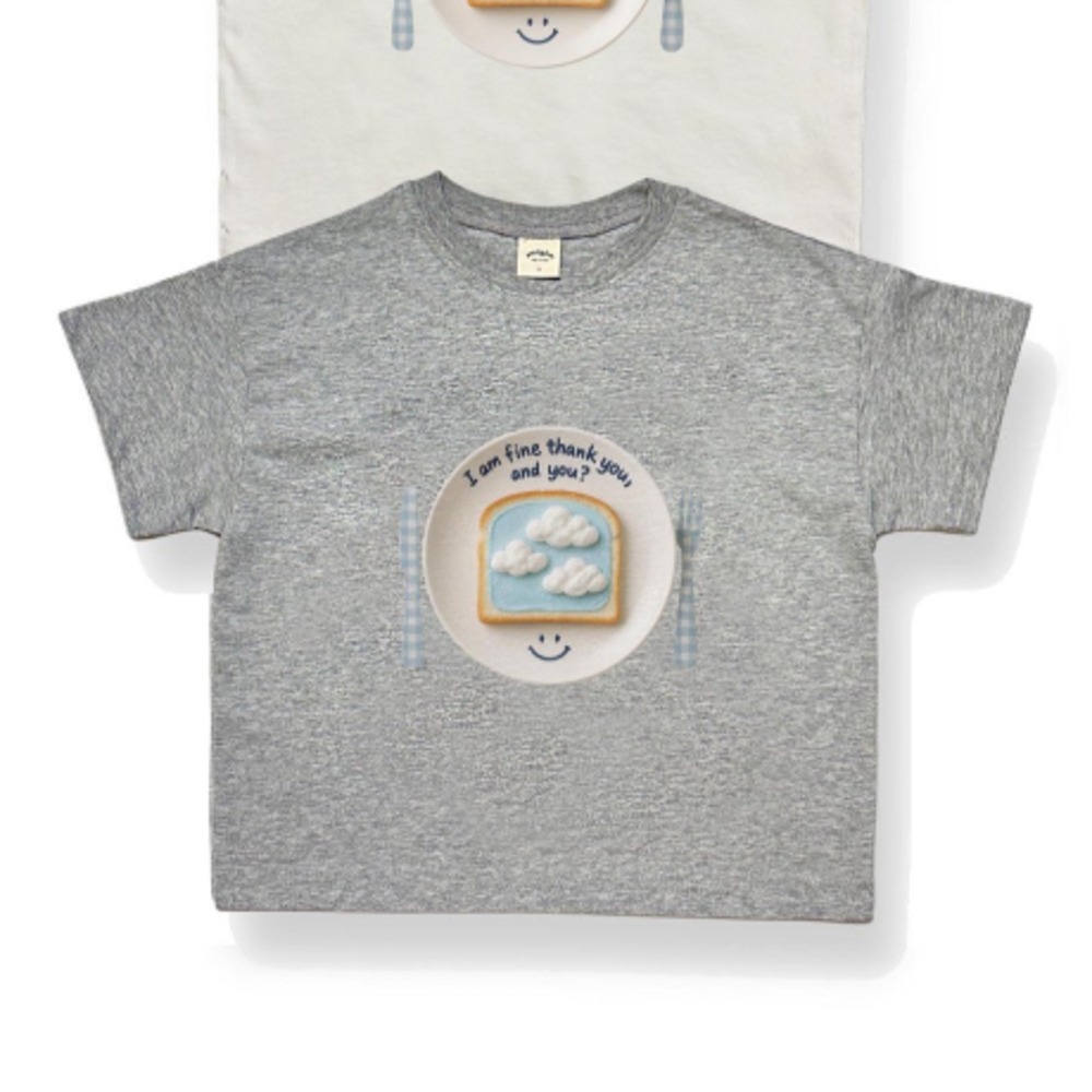 正韓童裝 Mollybin 4D感平面印刷吐司棉花糖T-細節圖2