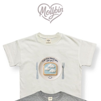 正韓童裝 Mollybin 4D感平面印刷吐司棉花糖T-細節圖3