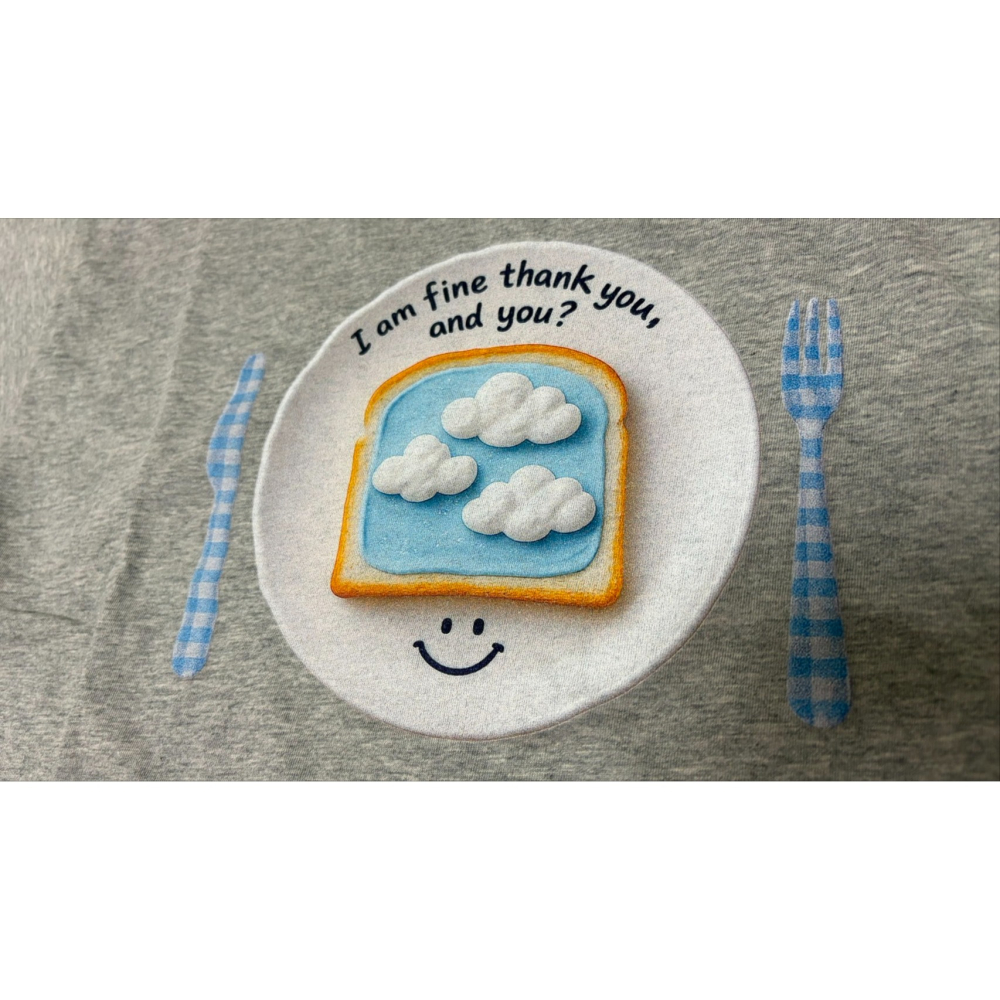 正韓童裝 Mollybin 4D感平面印刷吐司棉花糖T-細節圖4