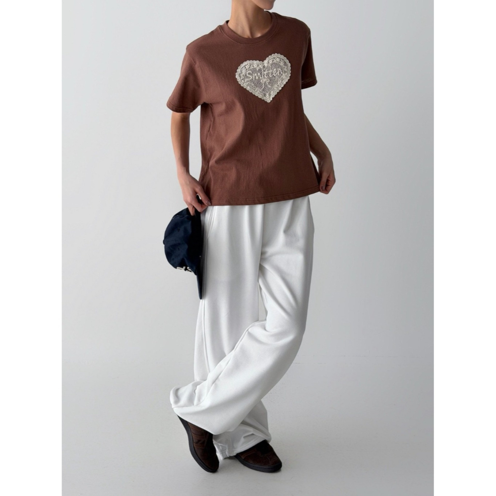 韓國女裝 蕾絲愛心圖騰上衣-細節圖6