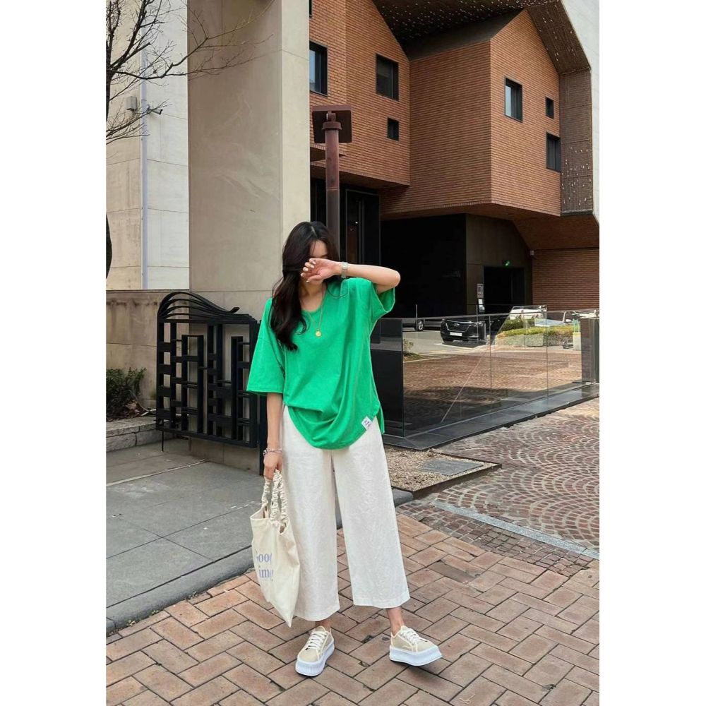 韓國女裝 Theseason 前智後長遮下半身長款短袖t恤裙-細節圖2