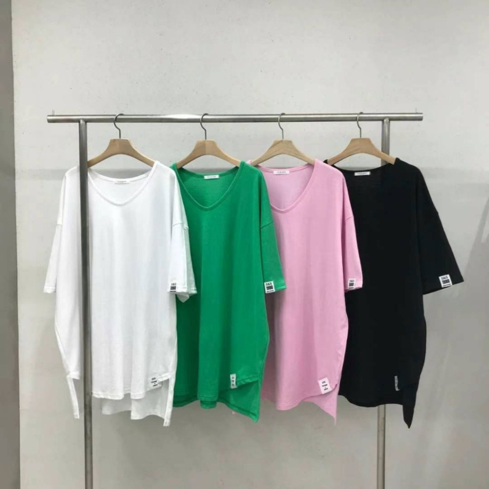 韓國女裝 Theseason 前智後長遮下半身長款短袖t恤裙-細節圖6