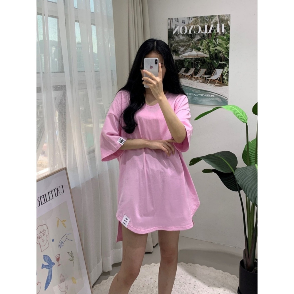 韓國女裝 Theseason 前智後長遮下半身長款短袖t恤裙-細節圖7