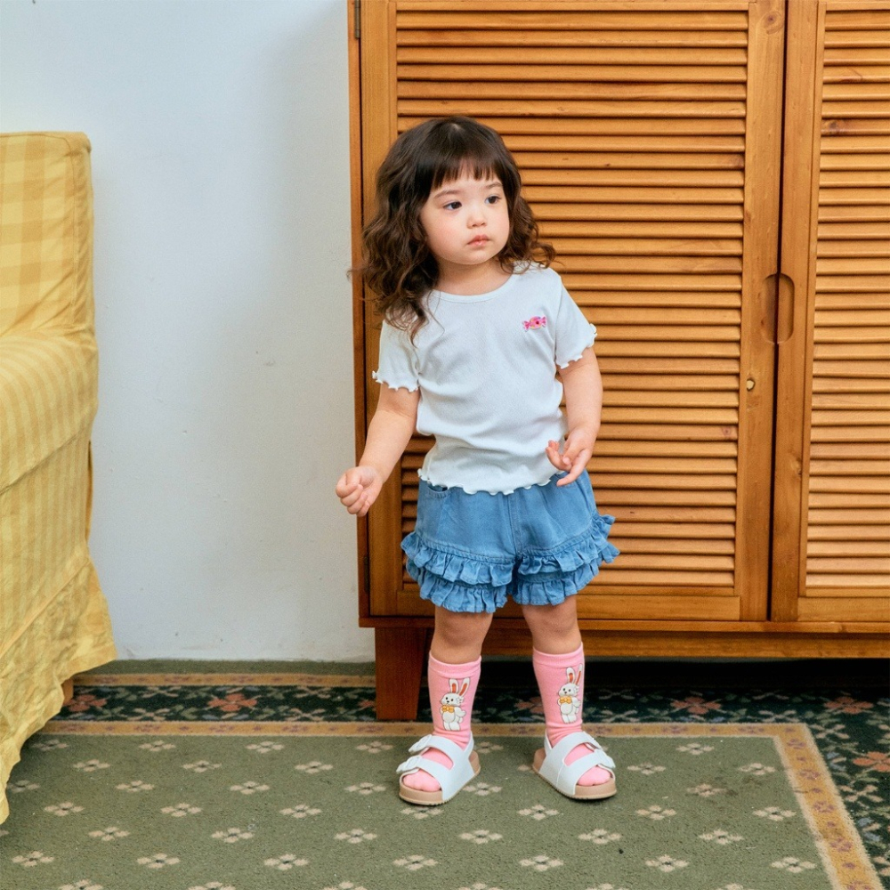 正韓童裝 1stblue 蛋糕裙擺牛仔短褲-細節圖4