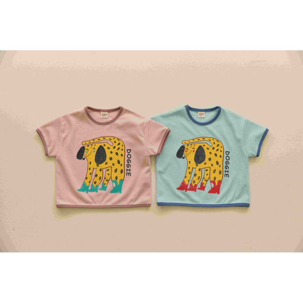 正韓童裝 Orangemom 手繪穿高跟的斑點狗T-細節圖3