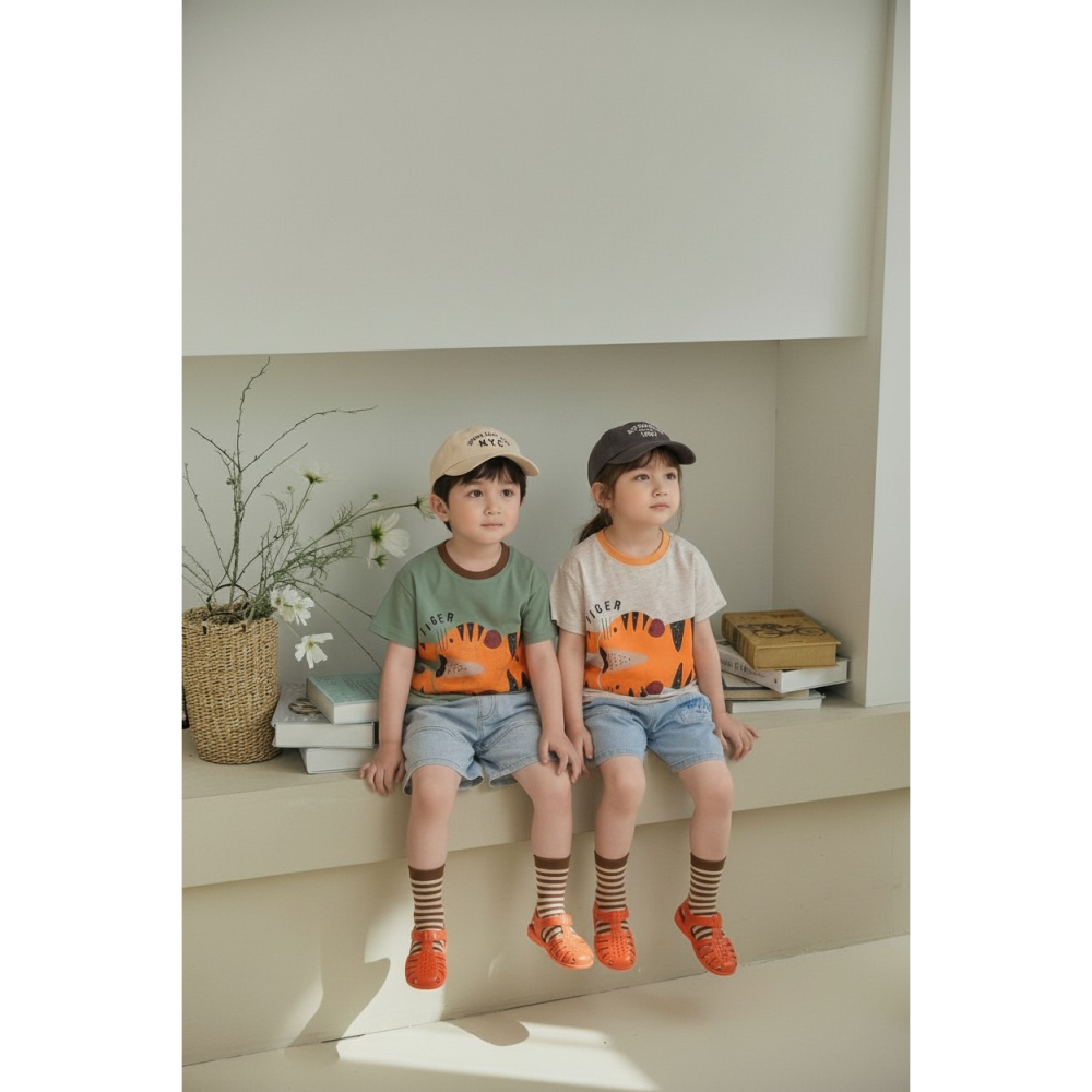 正韓童裝 Orangemom 擁抱孩子的老虎T-細節圖8