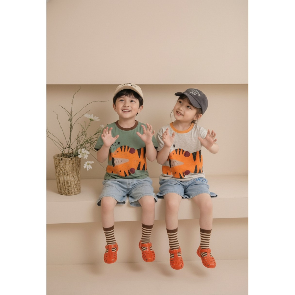 正韓童裝 Orangemom 擁抱孩子的老虎T-細節圖9