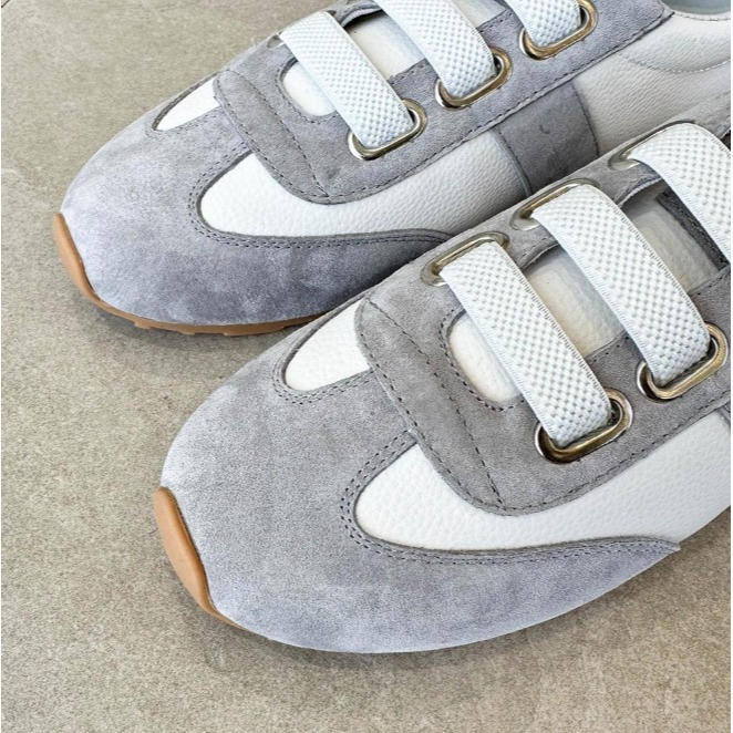 韓國女裝女鞋 Guelderrose 拼色皮免綁帶休閒運動鞋-細節圖9