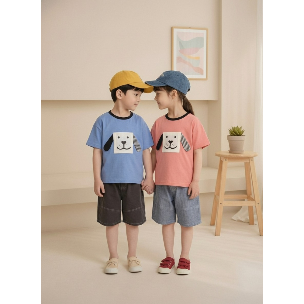 正韓童裝  Orangemom 微笑方塊狗狗T恤-細節圖4