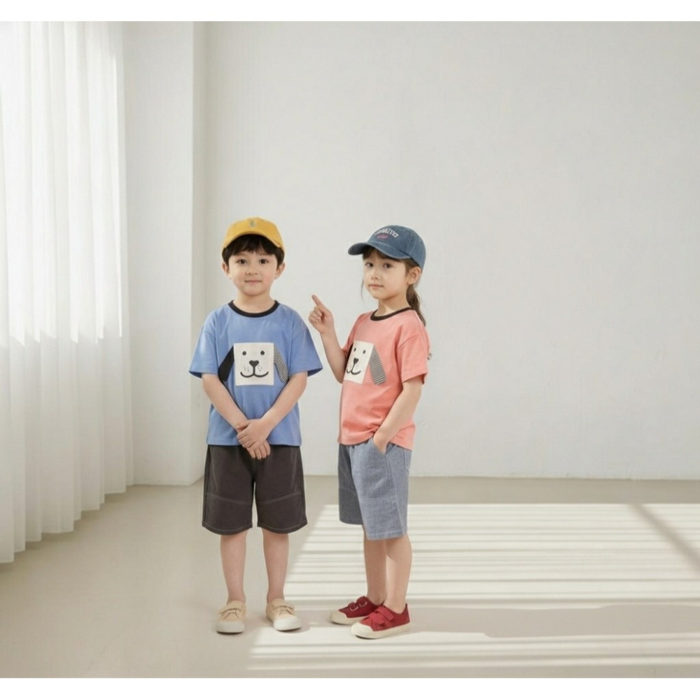 正韓童裝  Orangemom 微笑方塊狗狗T恤-細節圖5