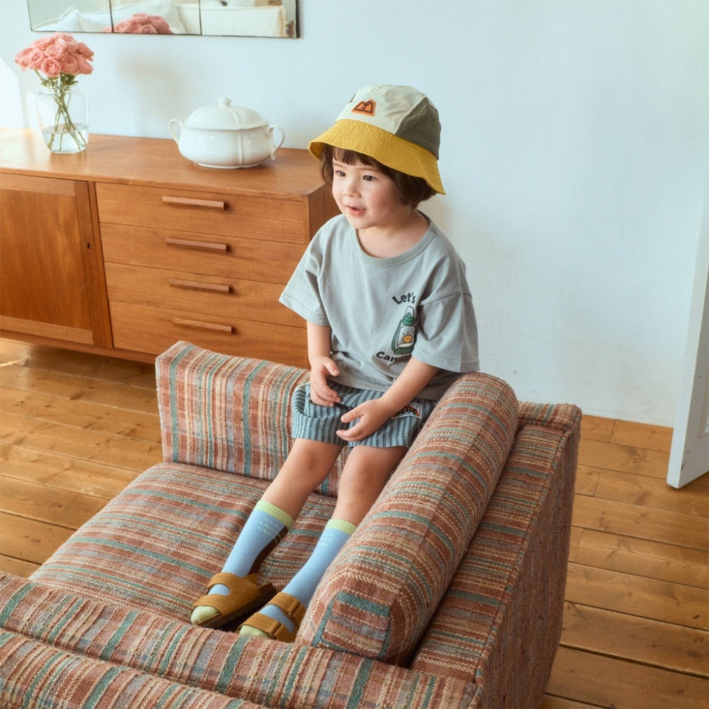 正韓童裝 1stblue 露營風格印花短袖T恤-細節圖9