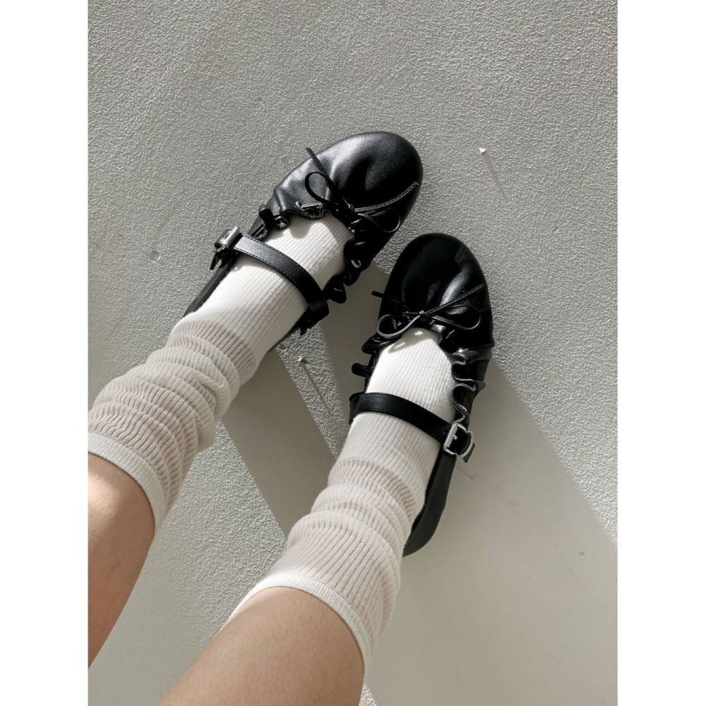 韓國女裝女鞋 Sshop 舞動娃娃瑪抓打摺芭蕾鞋-細節圖10