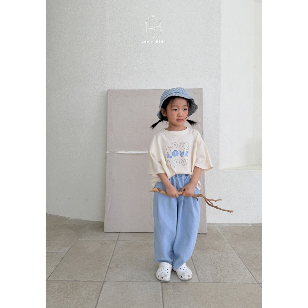 正韓童裝 Lovin 清新感LoVe字母T恤-細節圖3