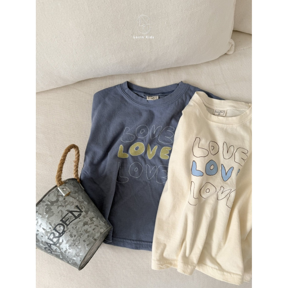 正韓童裝 Lovin 清新感LoVe字母T恤-細節圖10
