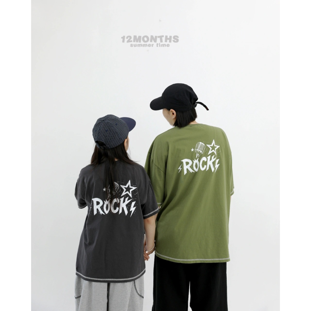 正韓童裝 12months 美式頹廢風Rock親子上衣-細節圖2