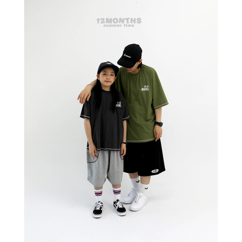 正韓童裝 12months 美式頹廢風Rock親子上衣-細節圖4