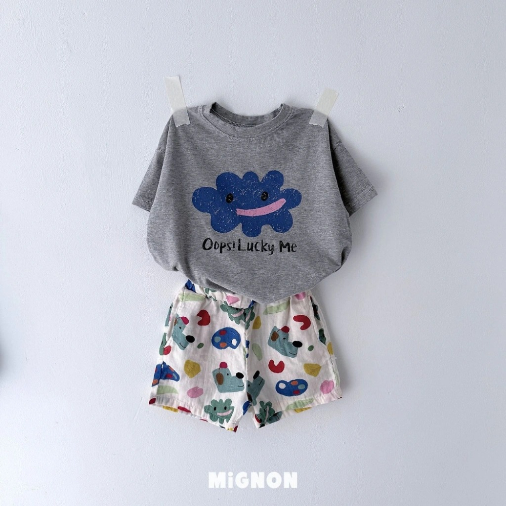 正韓童裝Mignon 可愛繪彩表情雲T-細節圖2