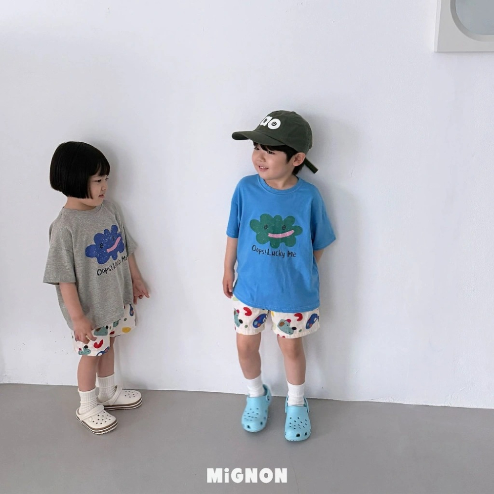 正韓童裝Mignon 可愛繪彩表情雲T-細節圖3
