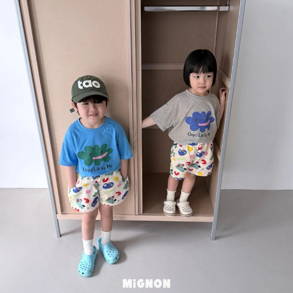 正韓童裝Mignon 可愛繪彩表情雲T-細節圖4