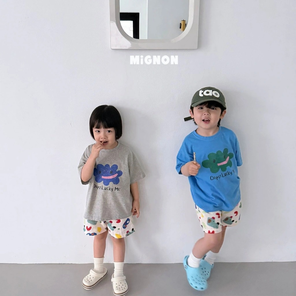 正韓童裝Mignon 可愛繪彩表情雲T-細節圖9