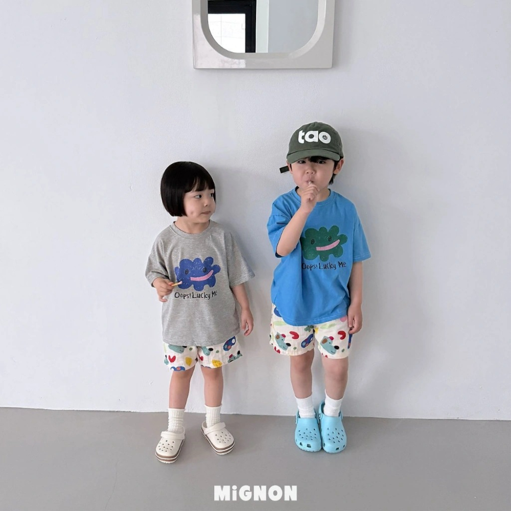 正韓童裝Mignon 可愛繪彩表情雲T-細節圖10