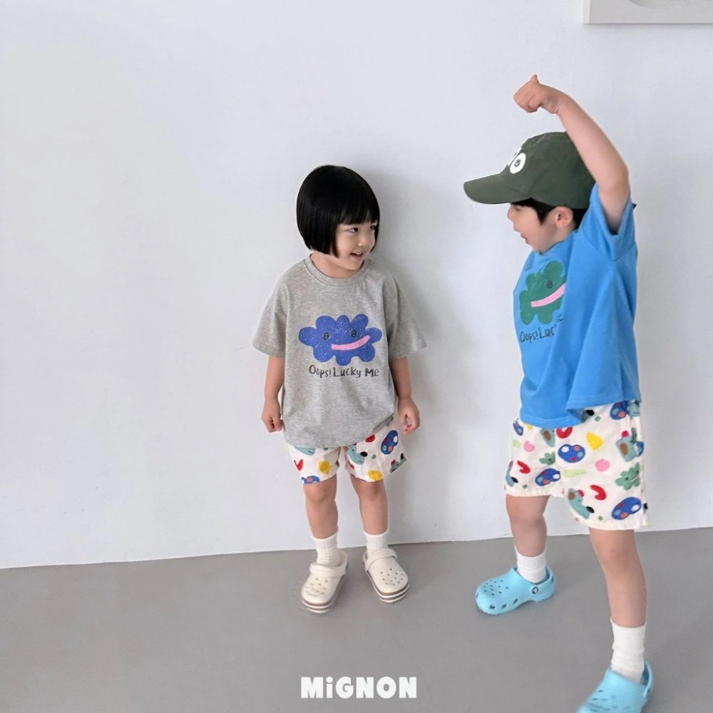 正韓童裝 Mignon 彩繪盤繽紛短褲-細節圖2