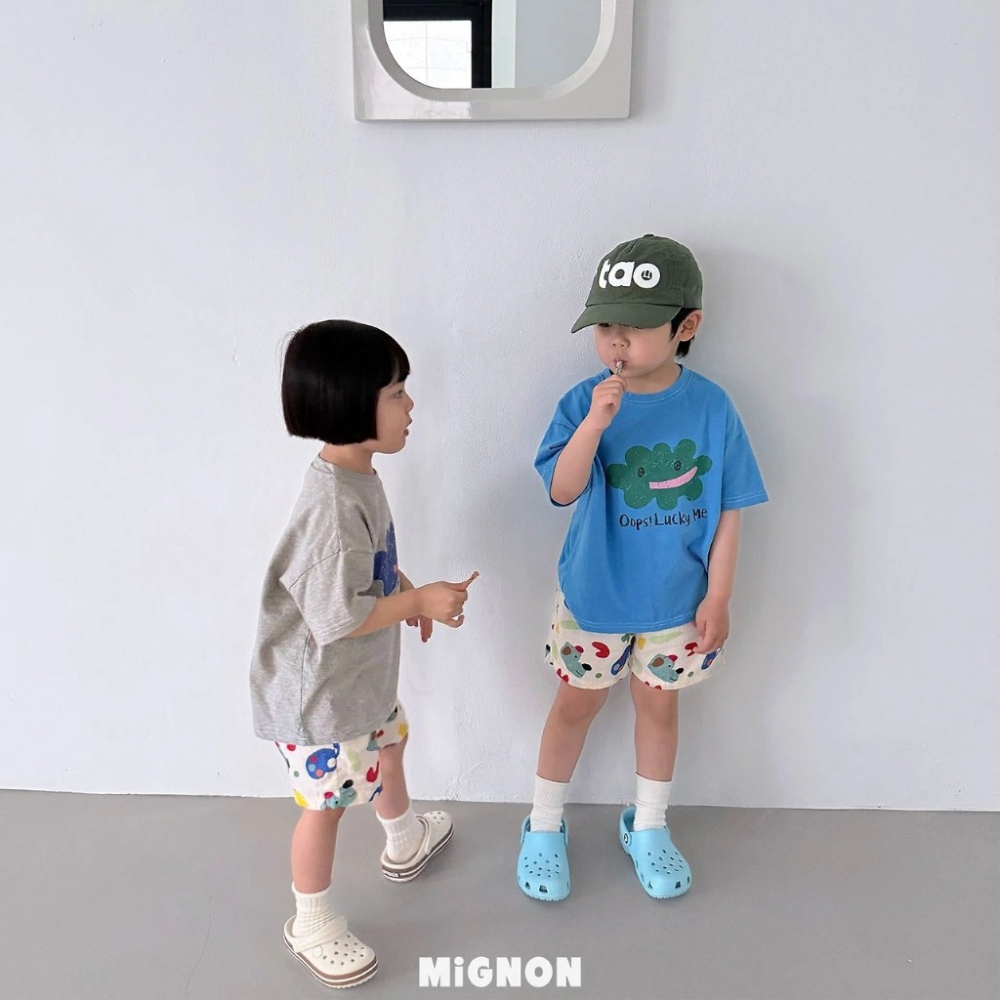 正韓童裝 Mignon 彩繪盤繽紛短褲-細節圖9