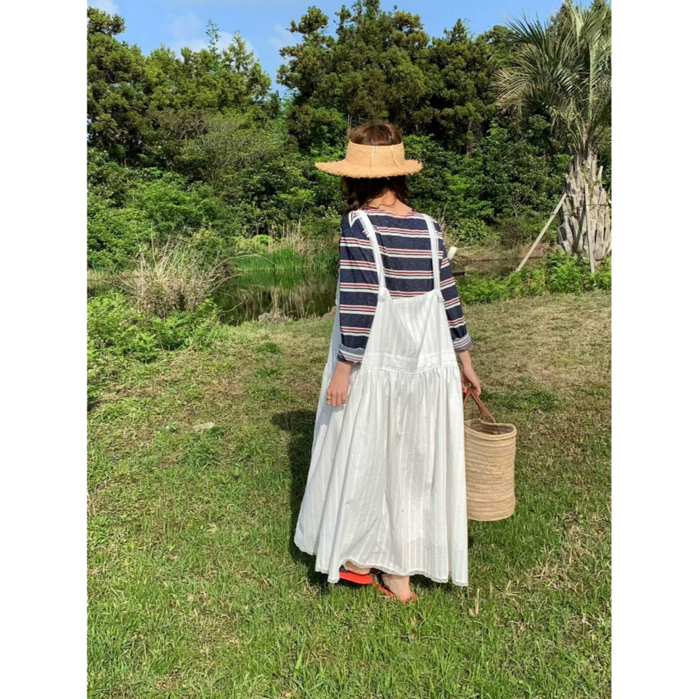 韓國女裝 Venti 森林系文青女孩的寬長洋連衣裙-細節圖5
