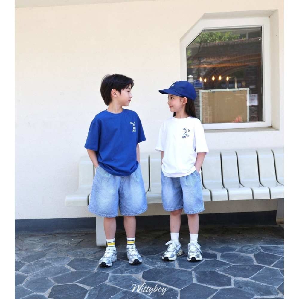 正韓童裝 Wittyboy 抽繩直紋休閒褲-細節圖3