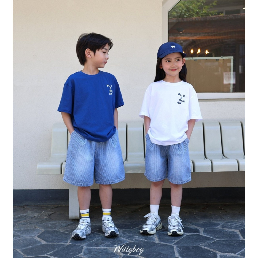 正韓童裝 Wittyboy 抽繩直紋休閒褲-細節圖6